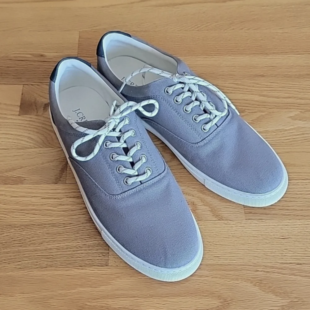 J.CREW Gray Canvas Lace Up Shoe